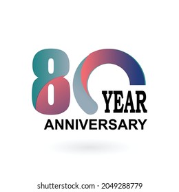 80 Year Anniversary Elegant Vector Template Design Illustration