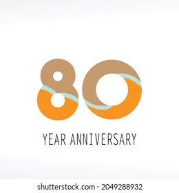 80 Year Anniversary Elegant Vector Template Design Illustration