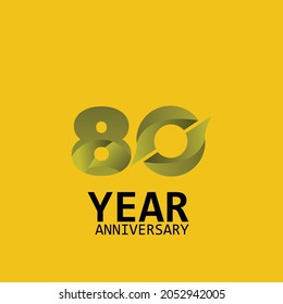 80 Year Anniversary Elegant Vector Template Design Illustration