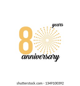 80 Year Anniversary Firework Vector Template Design Illustration