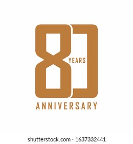 80 year anniversary icon, anniversary label, 80th birthday logo. Vector illustration.