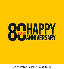 80 year anniversary logo design. Design for celebrations, banner, greeting cards or print.