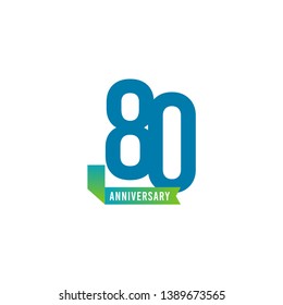 80 Year Anniversary Logo Vector Template Design Illustration