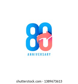 80 Year Anniversary Logo Vector Template Design Illustration