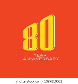 80 Year Anniversary Logo Vector Template Design Illustration