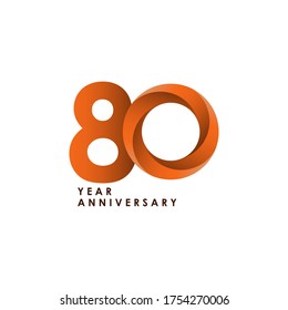 80 year anniversary logo vector template.