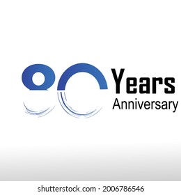 80 Year Anniversary Logo Vector Template Design Illustration White Color