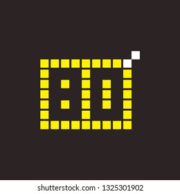 80 Year Anniversary Pixel Number Vector Template Design Illustration