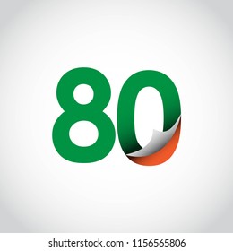 80 Year Anniversary Vector Template Design Illustration
