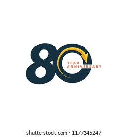 80 Year Anniversary Vector Template Design Illustration
