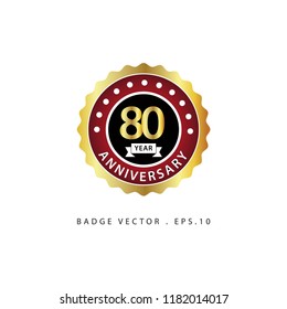 80 Year Anniversary Vector Template Design Illustration
