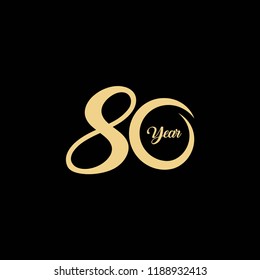 80 Year Anniversary Vector Template Design Illustration