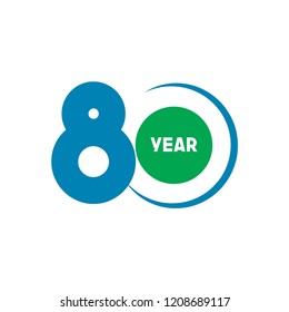 80 Year Anniversary Vector Template Design Illustration