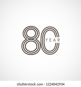 80 Year Anniversary Vector Template Design Illustration