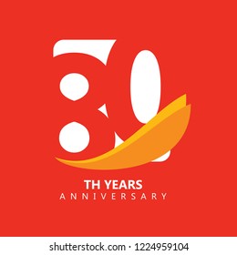 80 Year Anniversary Vector Template Design Illustration