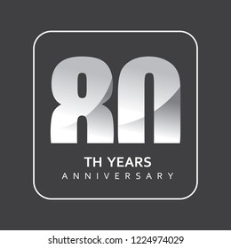 80 Year Anniversary Vector Template Design Illustration