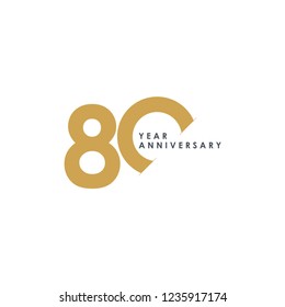 80 Year Anniversary Vector Template Design Illustration