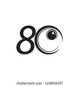 80 Year Anniversary Vector Template Design Illustration