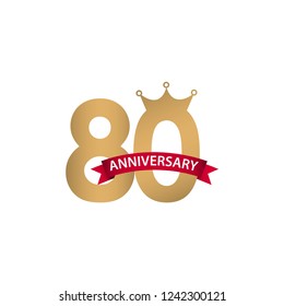 80 Year Anniversary Vector Template Design Illustration