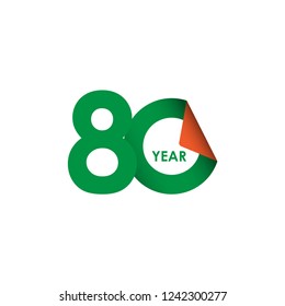 80 Year Anniversary Vector Template Design Illustration
