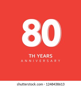 80 Year Anniversary Vector Template Design Illustration.