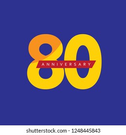 80 Year Anniversary Vector Template Design Illustration.