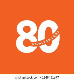 80 Year Anniversary Vector Template Design Illustration.