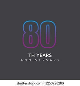 80 Year Anniversary Vector Template Design Illustration.