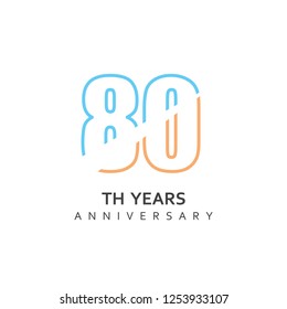 80 Year Anniversary Vector Template Design Illustration.