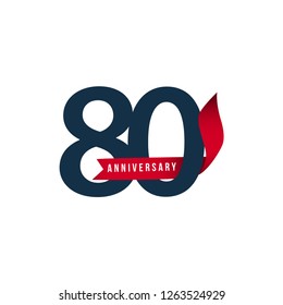 80 Year Anniversary Vector Template Design Illustration