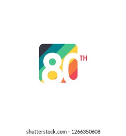 80 Year Anniversary Vector Template Design Illustration
