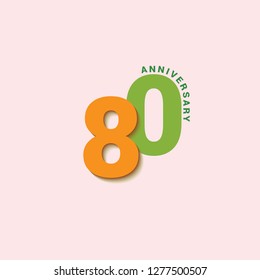 80 Year Anniversary Vector Template Design Illustration