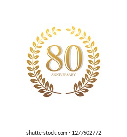 80 Year Anniversary Vector Template Design Illustration