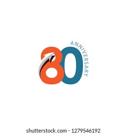 80 Year Anniversary Vector Template Design Illustration
