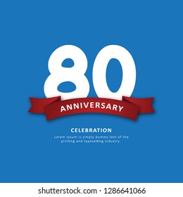 80 Year Anniversary Vector Template Design Illustration.