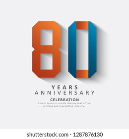 80 Year Anniversary Vector Template Design Illustration.