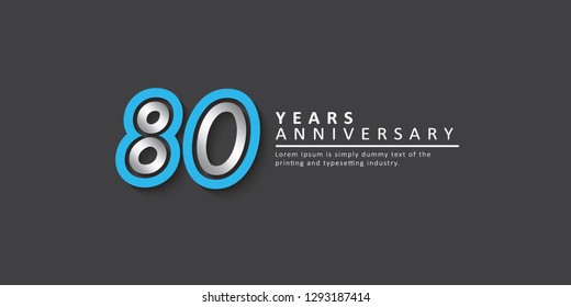 80 Year Anniversary Vector Template Design Illustration.