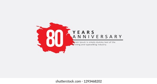 80 Year Anniversary Vector Template Design Illustration.