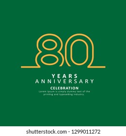 80 Year Anniversary Vector Template Design Illustration