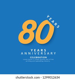 80 Year Anniversary Vector Template Design Illustration