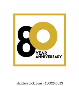 80 Year Anniversary Vector Template Design Illustration