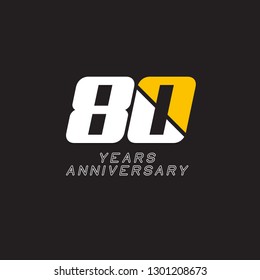 80 Year Anniversary Vector Template Design Illustration