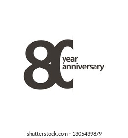 80 Year Anniversary Vector Template Design Illustration