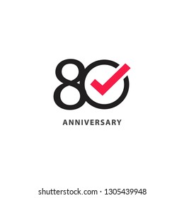 80 Year Anniversary Vector Template Design Illustration
