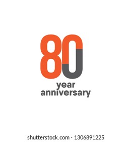 80 Year Anniversary Vector Template Design Illustration