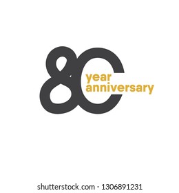 80 Year Anniversary Vector Template Design Illustration