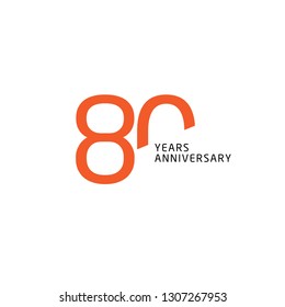 80 Year Anniversary Vector Template Design Illustration