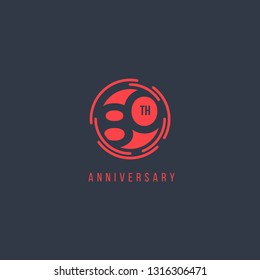 80 Year Anniversary Vector Template Design Illustration