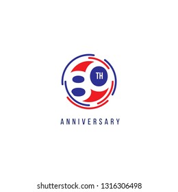 80 Year Anniversary Vector Template Design Illustration
