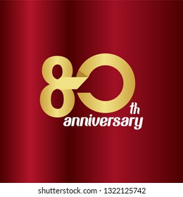 80 Year Anniversary Vector Template Design Illustration
